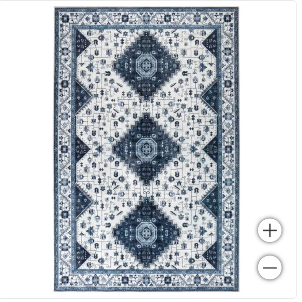 Wyatt & Ash Washable Indoor Area Rug, Cyrus 5'3” x 7'5”, New